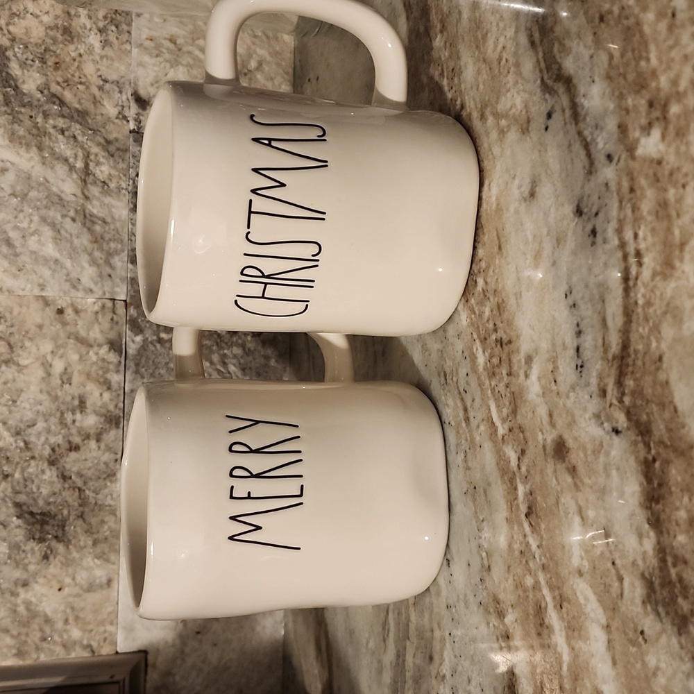 RAE DUNN "Merry Christmas" coffee mugs